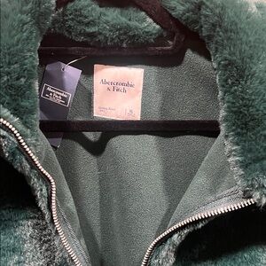 Abercrombie & Fitch Forest Green Fleece Jacket
